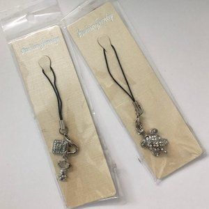 2 Charms Set (1 Lock with Key, 1 Turtle)